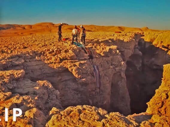 Explorer Albert Lin descends into an epic underground cavern